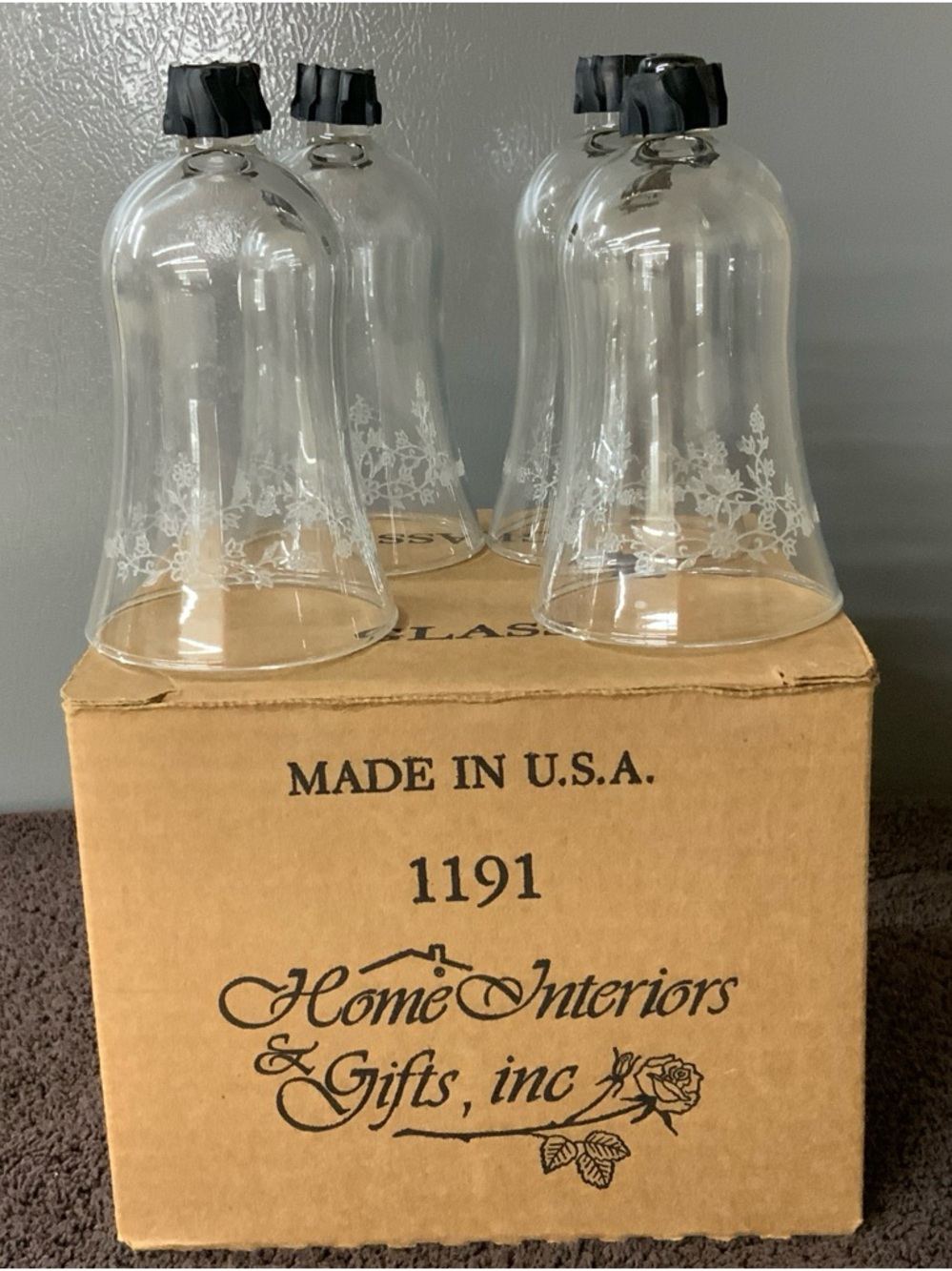 Home Interiors & Gifts Clear Glass Bell Shades (Set of 4)